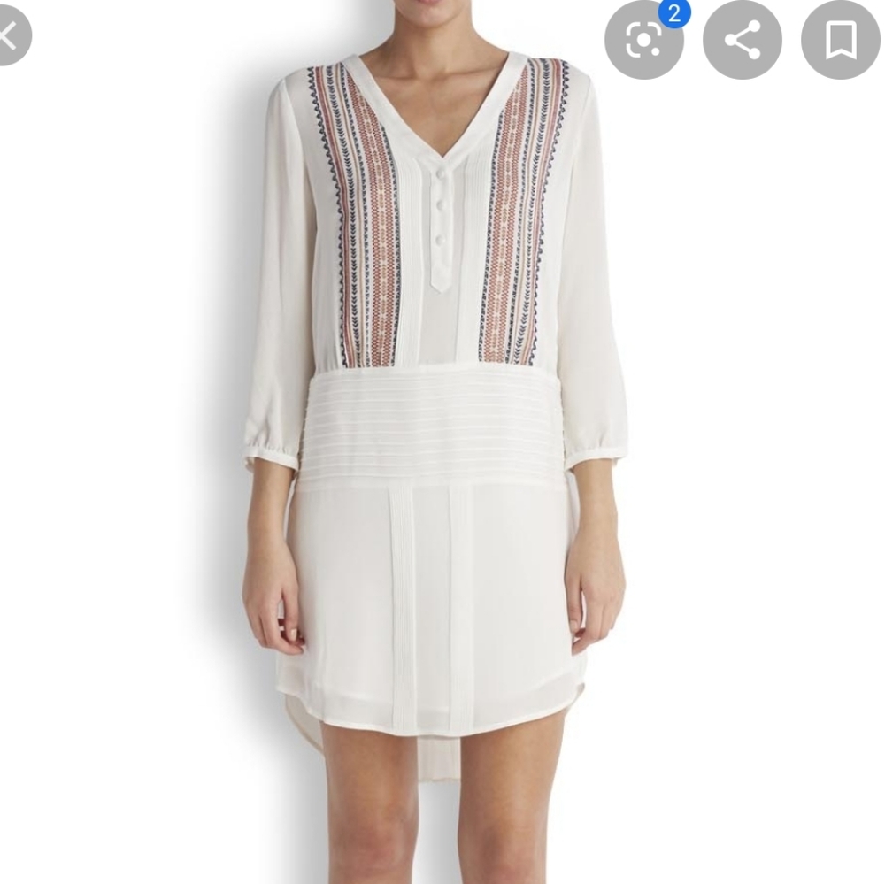 Veronica Beard Elm Embroided Shirtdress size 0